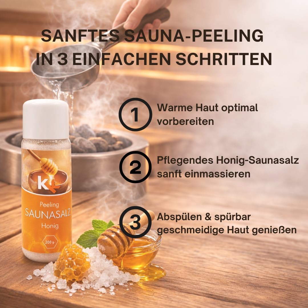 Saunaaufguss-Geschenkset Skandinavien + Honig Saunasalz Peeling, Skandinavien
