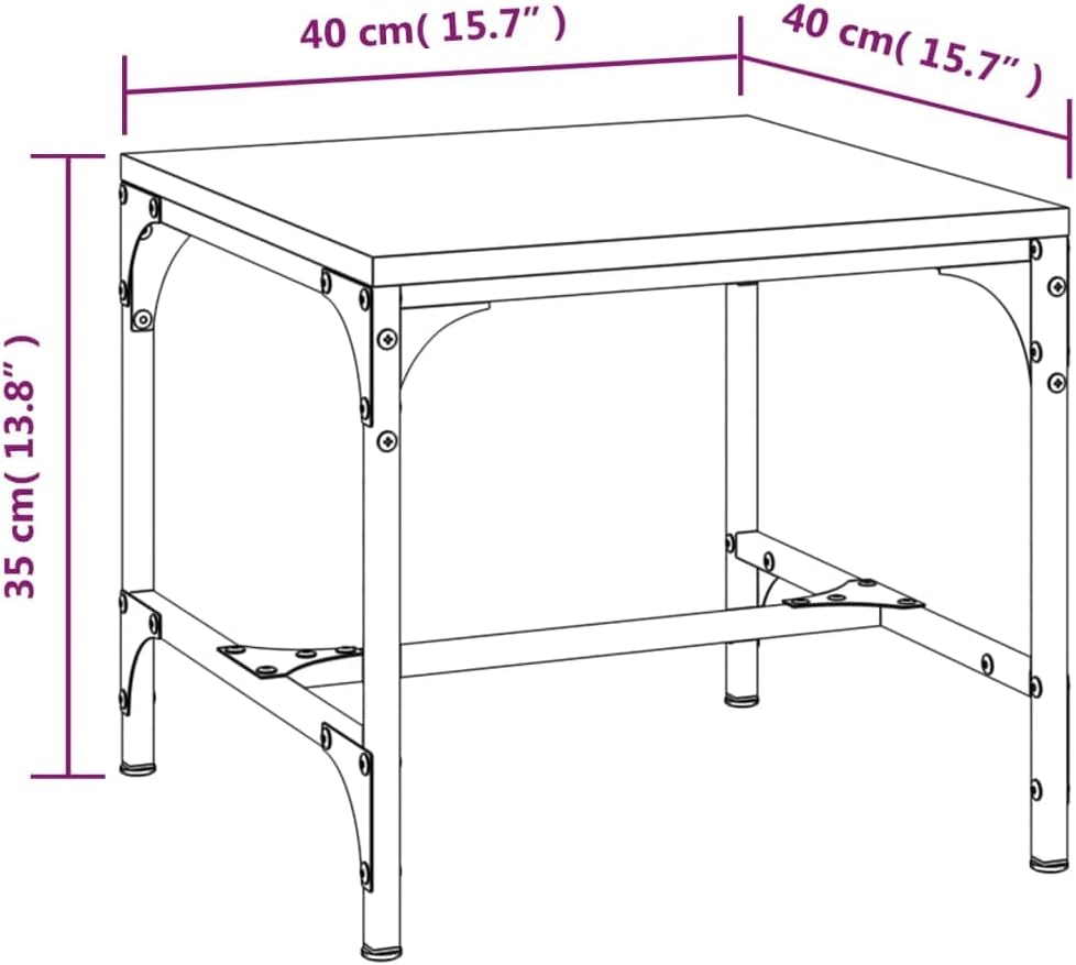 Beistelltisch-Set, 40 x 40 x 35 cm Braune Eiche 2