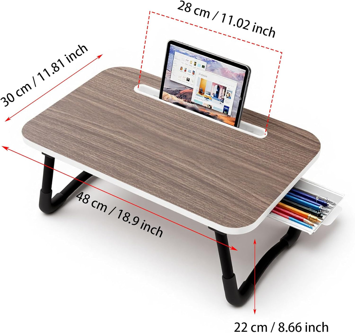 Laptop Bett- und Sofatisch, Small Brown 48x30