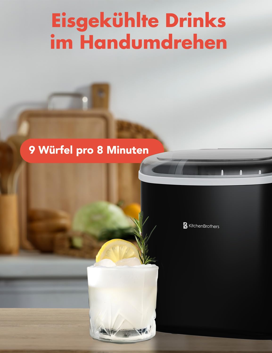 Eiswürfelmaschine, Schwarz