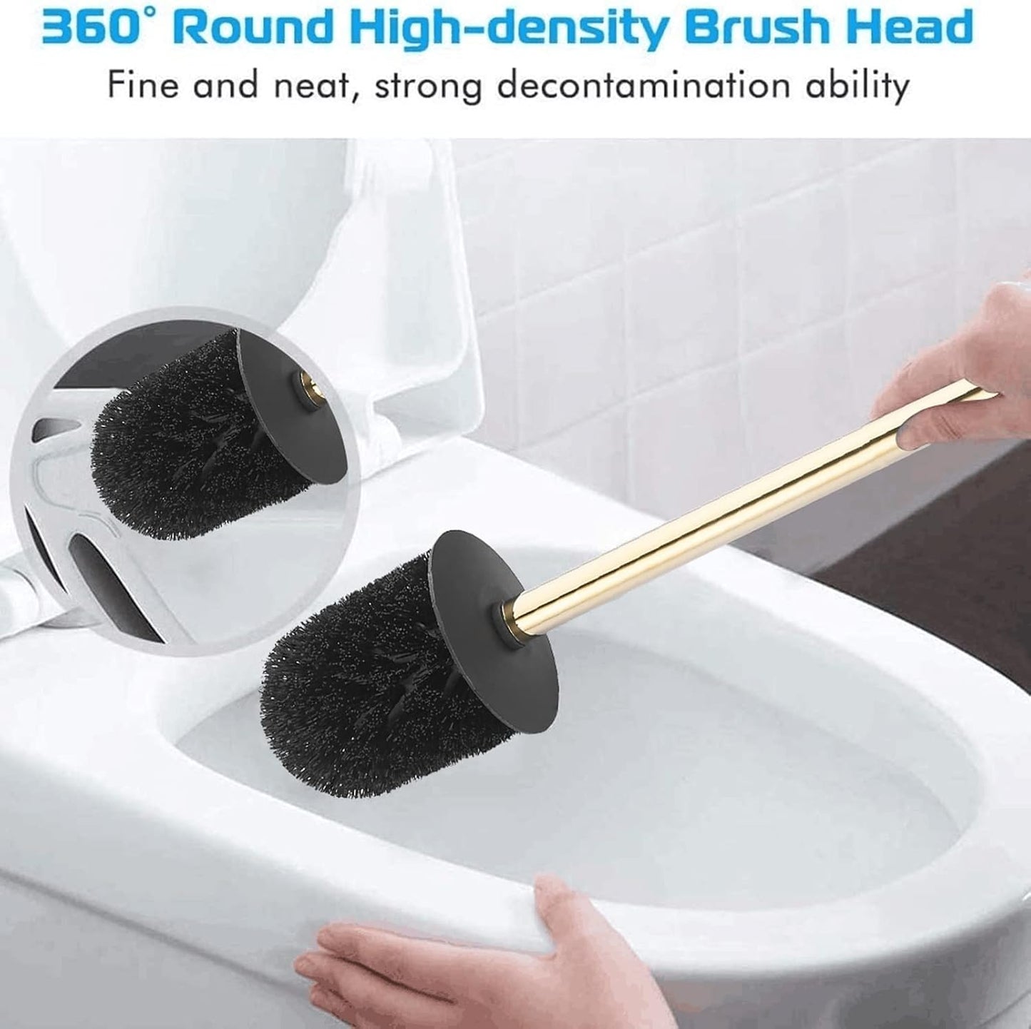 Toilettenbürste mit Wandhalterung, Gold