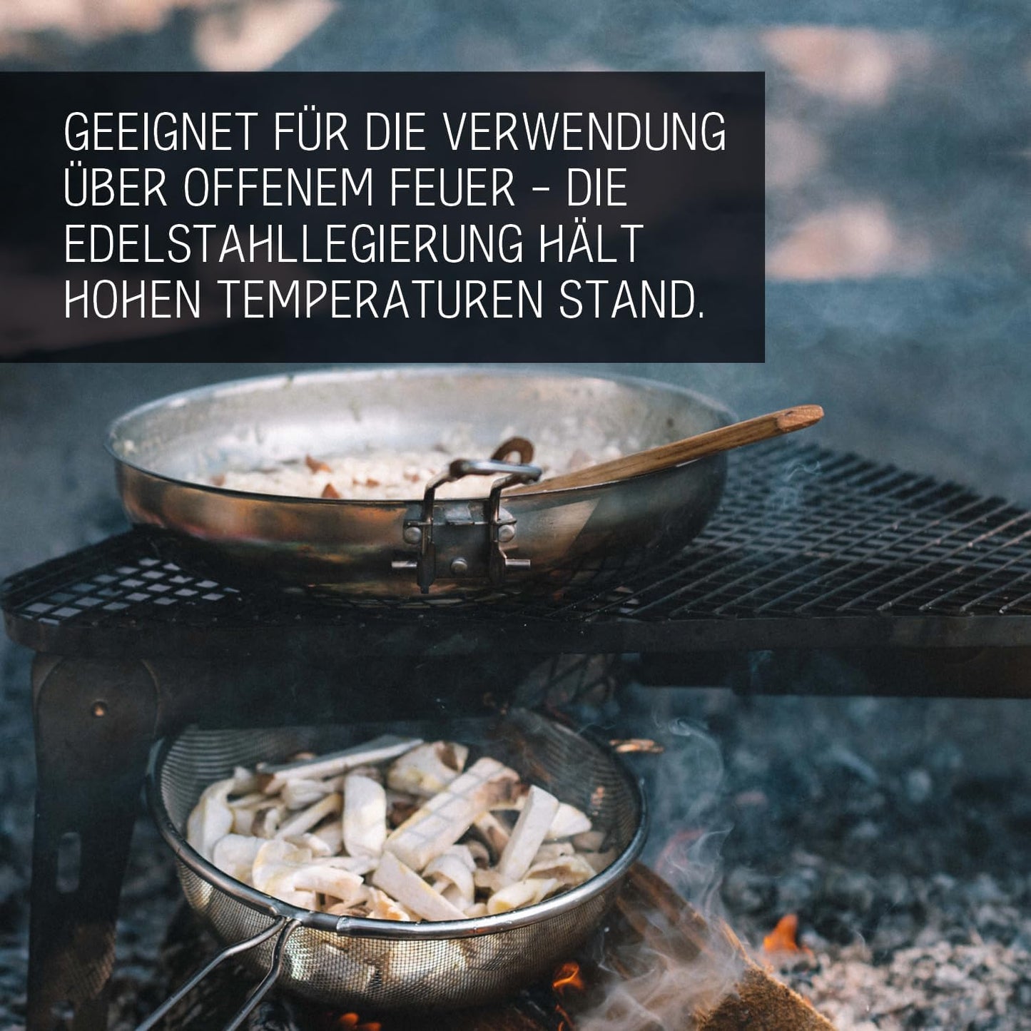Camping Kochgeschirr, 1,8 L Topf + 21 cm Pfanne
