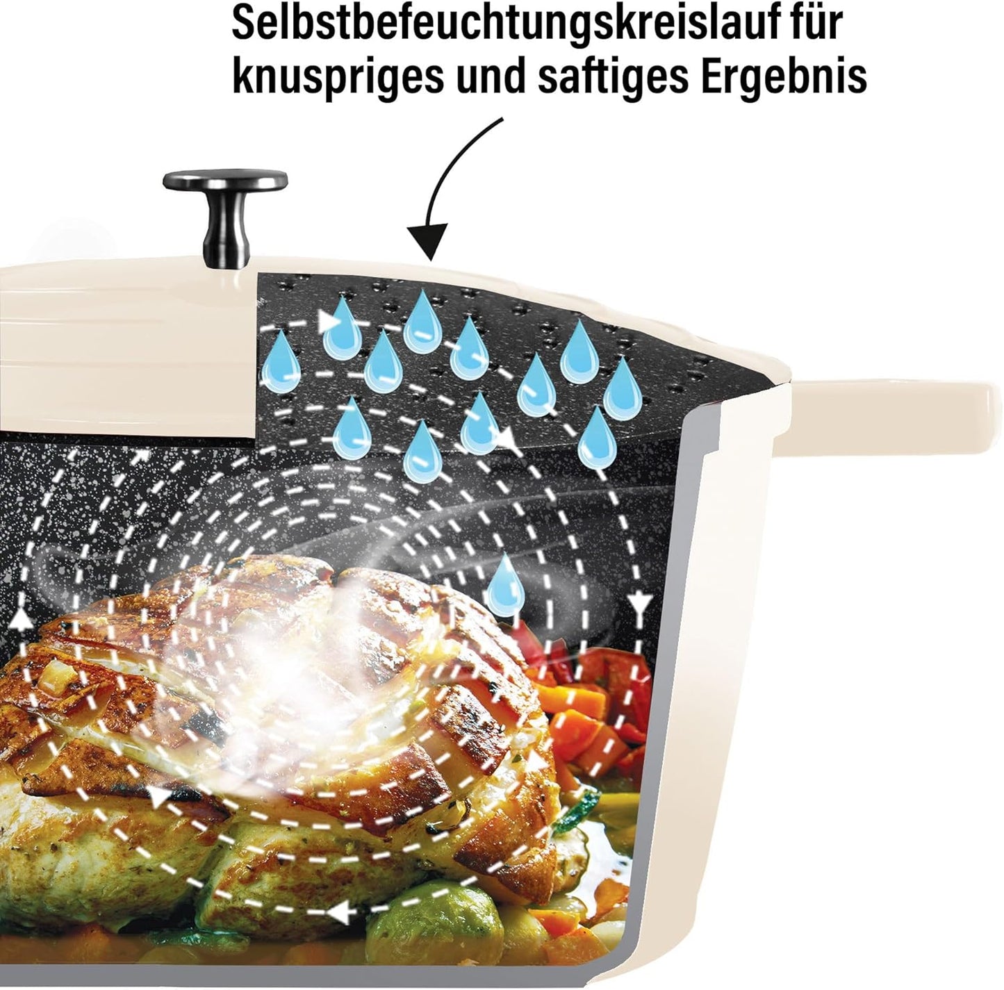 Cocotte Bräter, 32 cm Creme