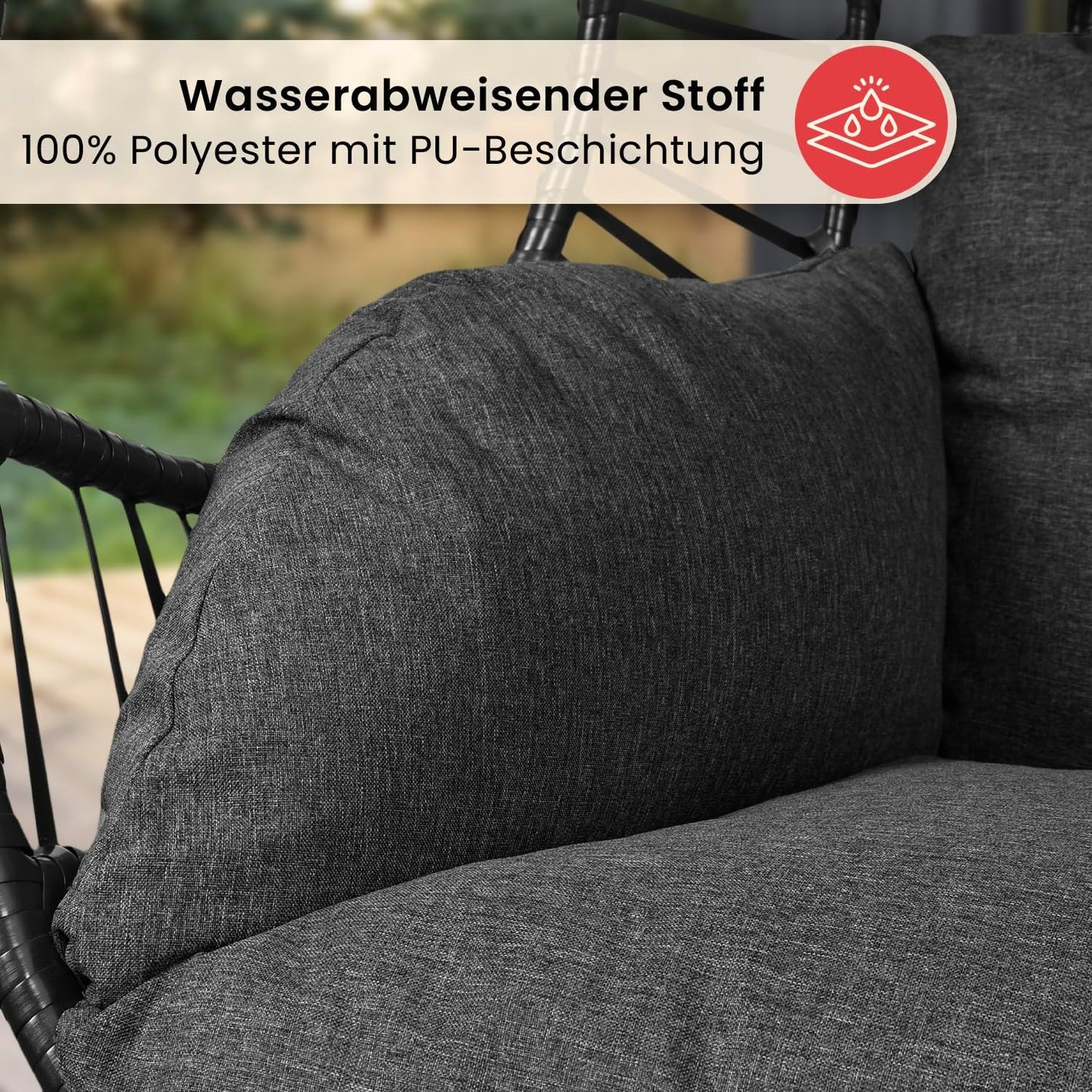 Hängesessel mit Gestell, Dunkelgrauu