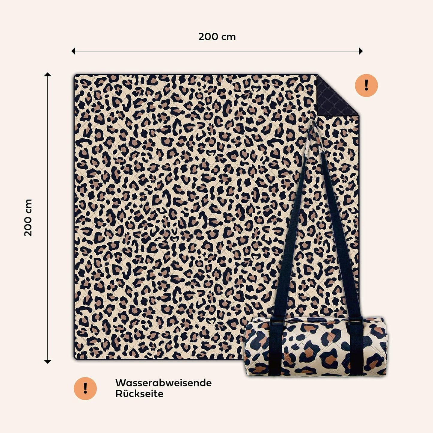 Wasserabweisende Picknickdecke Leo XXL (200x200 cm), Leo