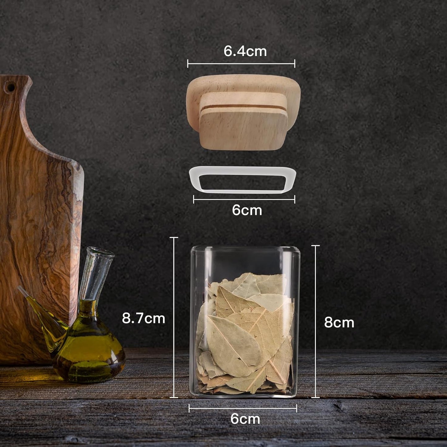12 Stück Stapelbare Gewürzgläser, 270.0 Milliliter, Quadratisch, 12, 12 x 150 ml