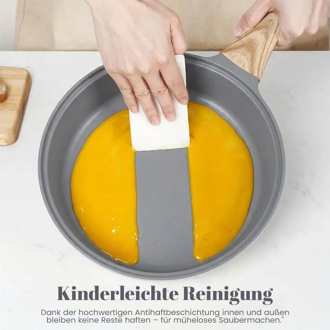 Antihaft-Pfannenset, Grau - Weiss Keramik-Pfannenset