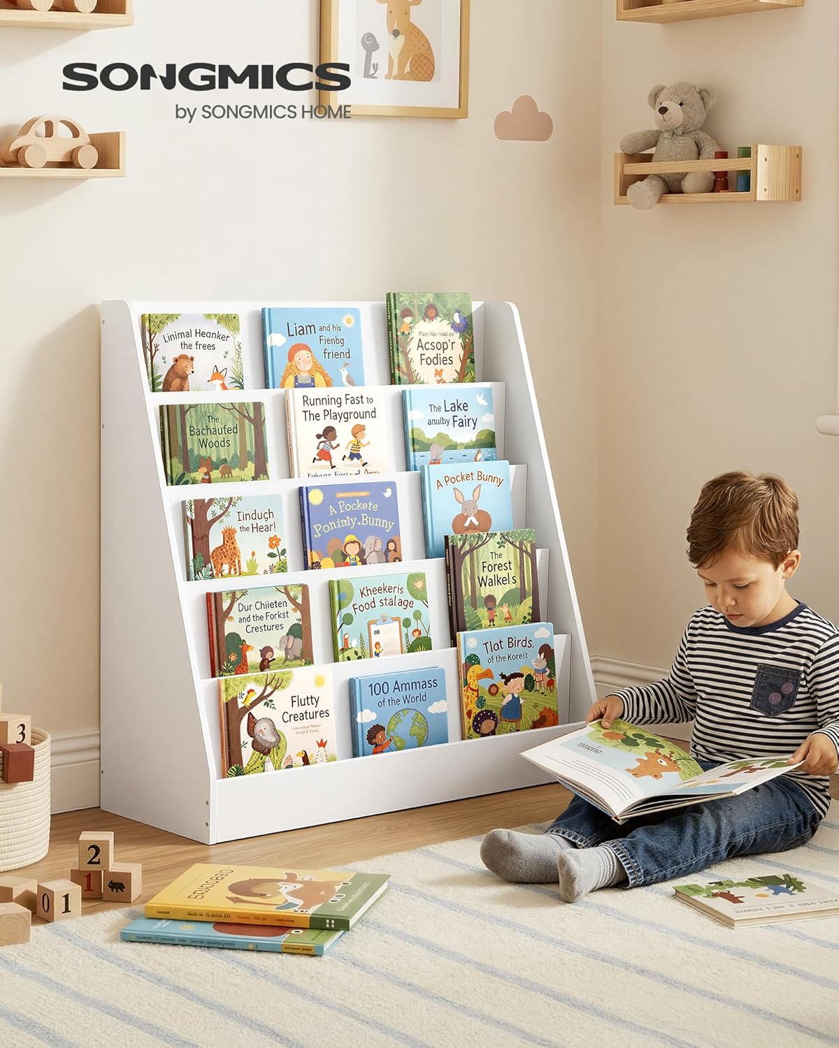 Kinderbücherregal mit 5 Ebenen, 80B x 80H cm