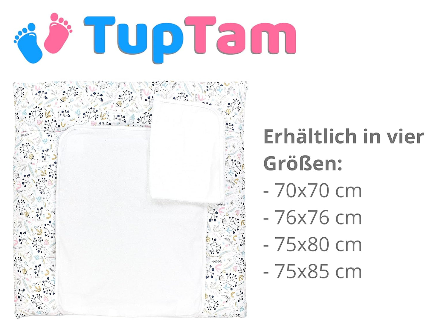 Wickelauflage inkl. 2 Frotteebezüge, Vogelbeere 70x70 cm (1er Pack)
