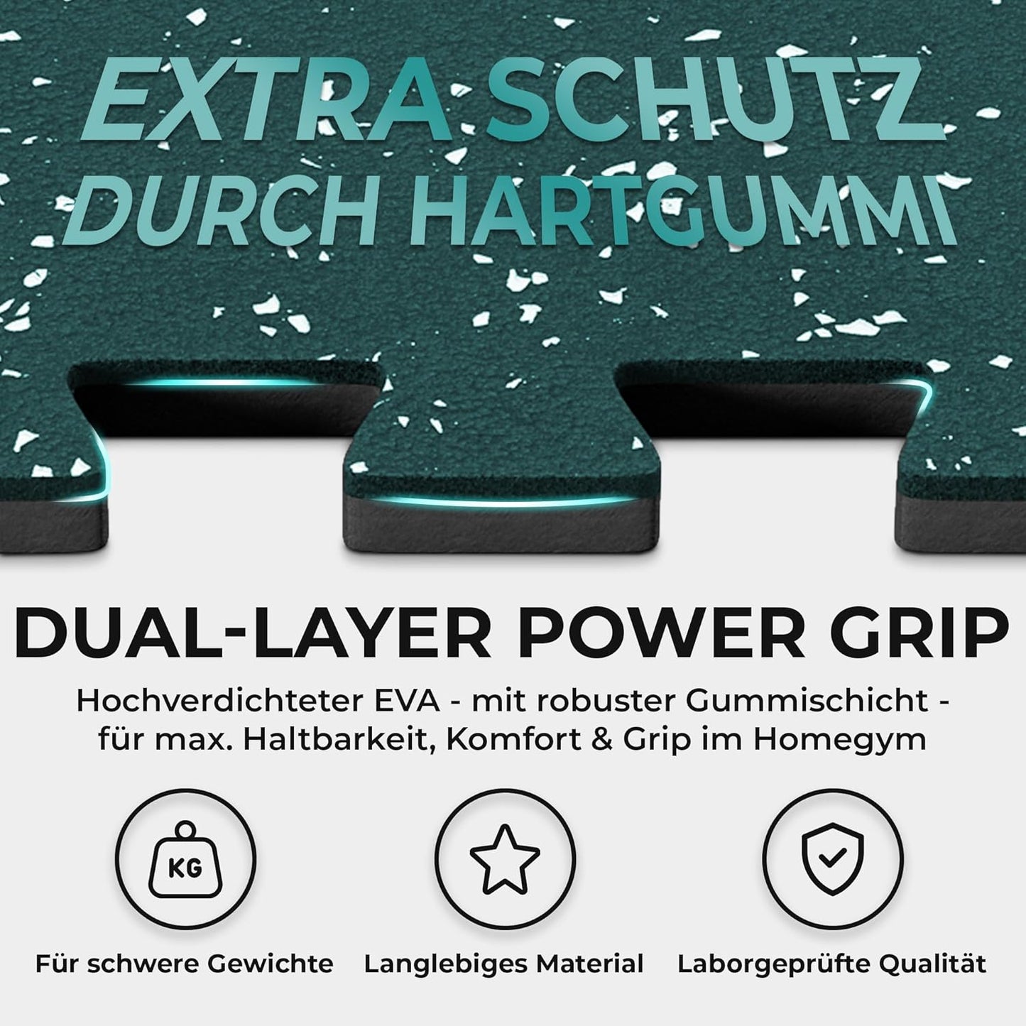 Bodenschutzmatten-Set, Rubber Top | 54 Matten | 5,01 M²