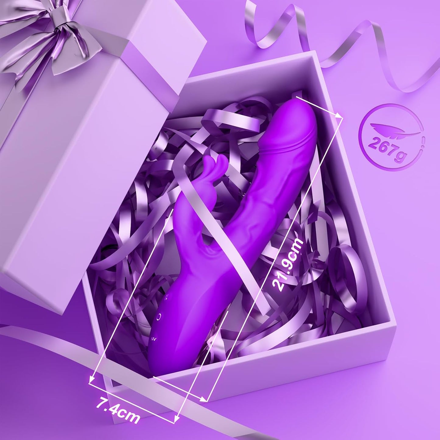 Doppel-Vibrator mit 10 Stoss- und Vibrationsfunktionen, Lila