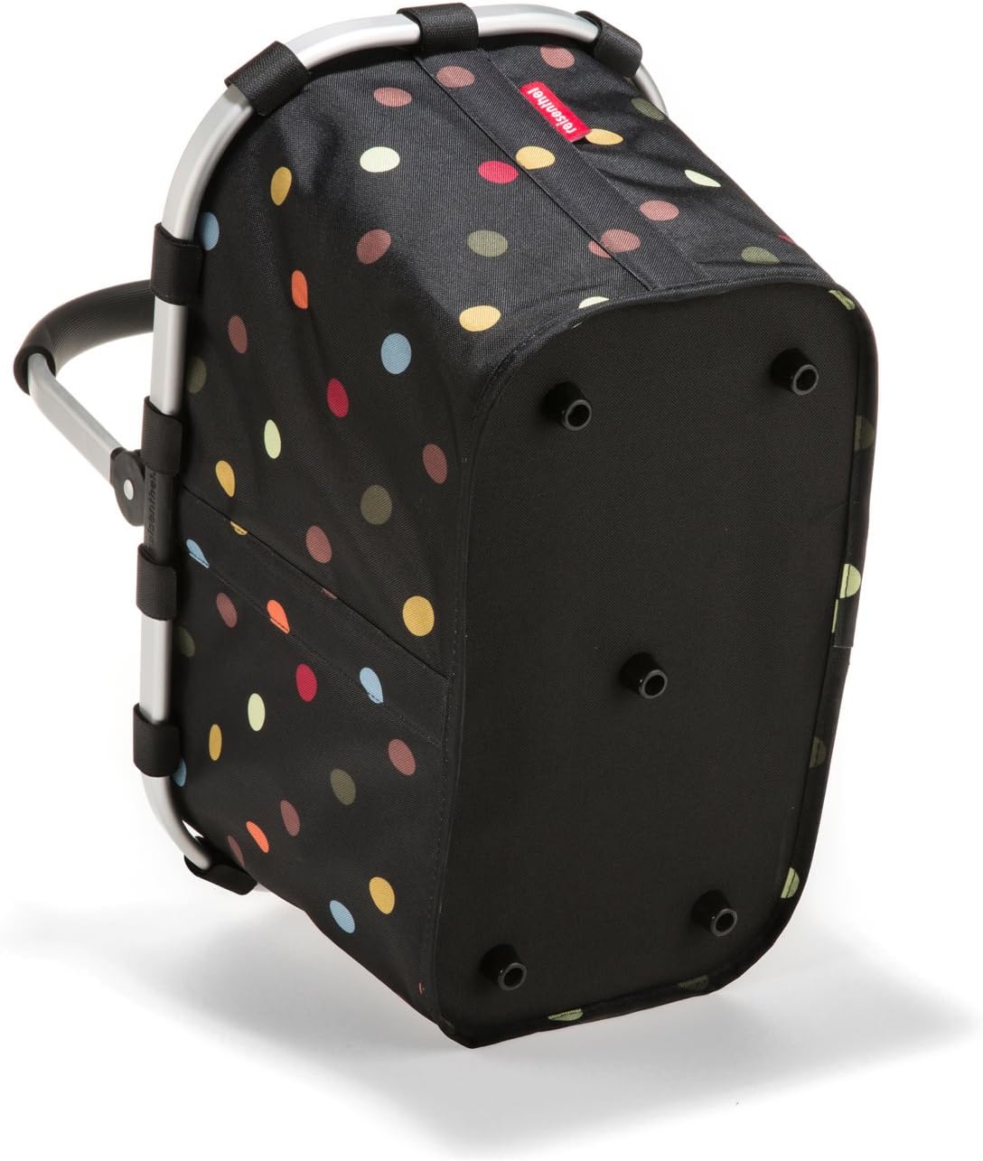 Stabiler Einkaufskorb mit Innentasche, schwarz dots Single