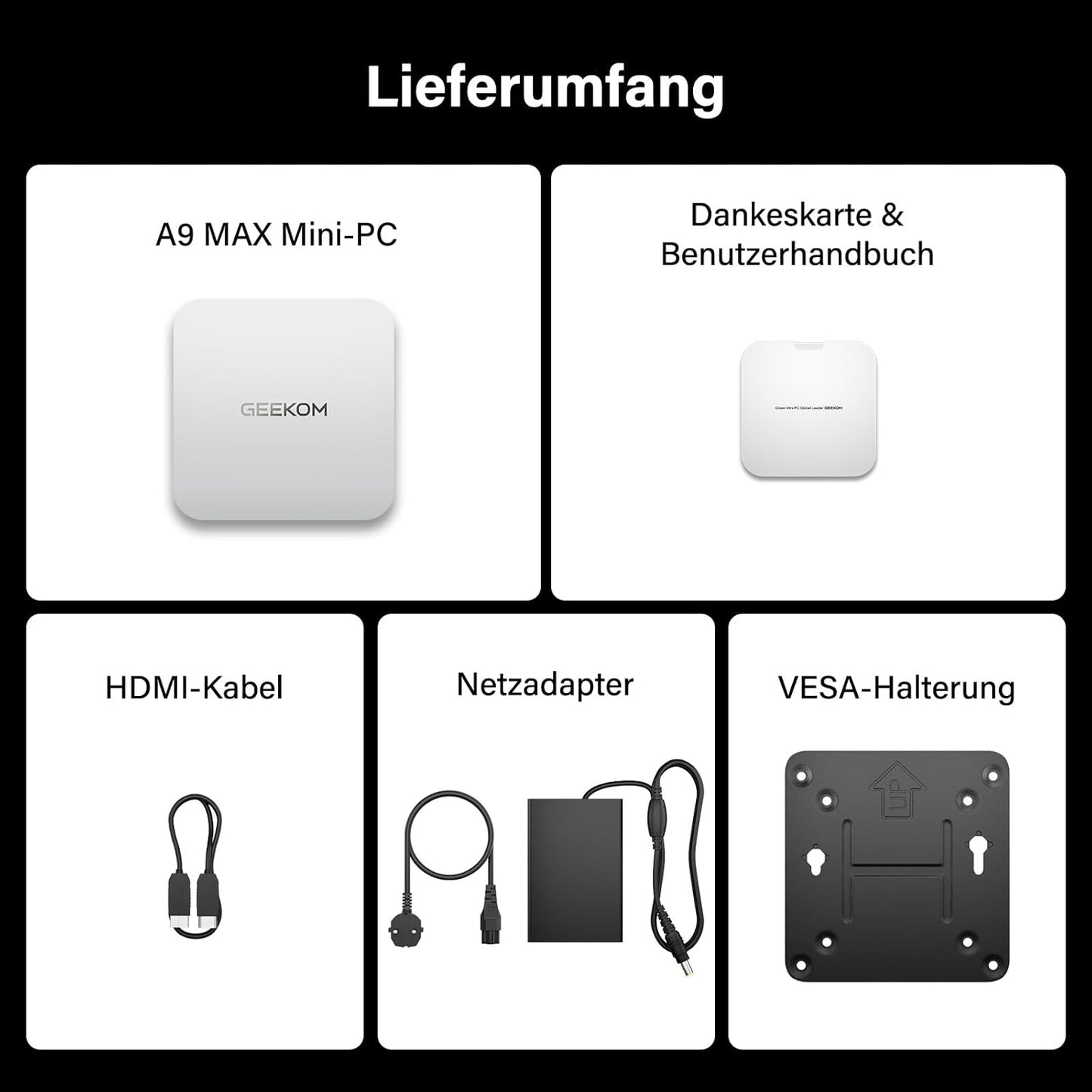 AI Mini PC A9 Max mit Windows 11 Pro, A9 Max AI 9 HX 370(32GB+2T)