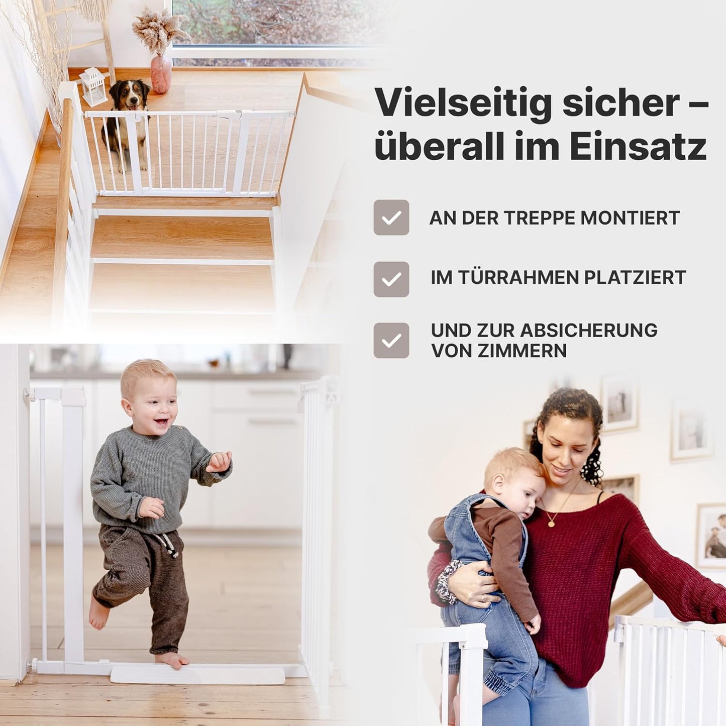 Treppenschutzgitter ohne Bohren (75-82 cm), 75-82 cm