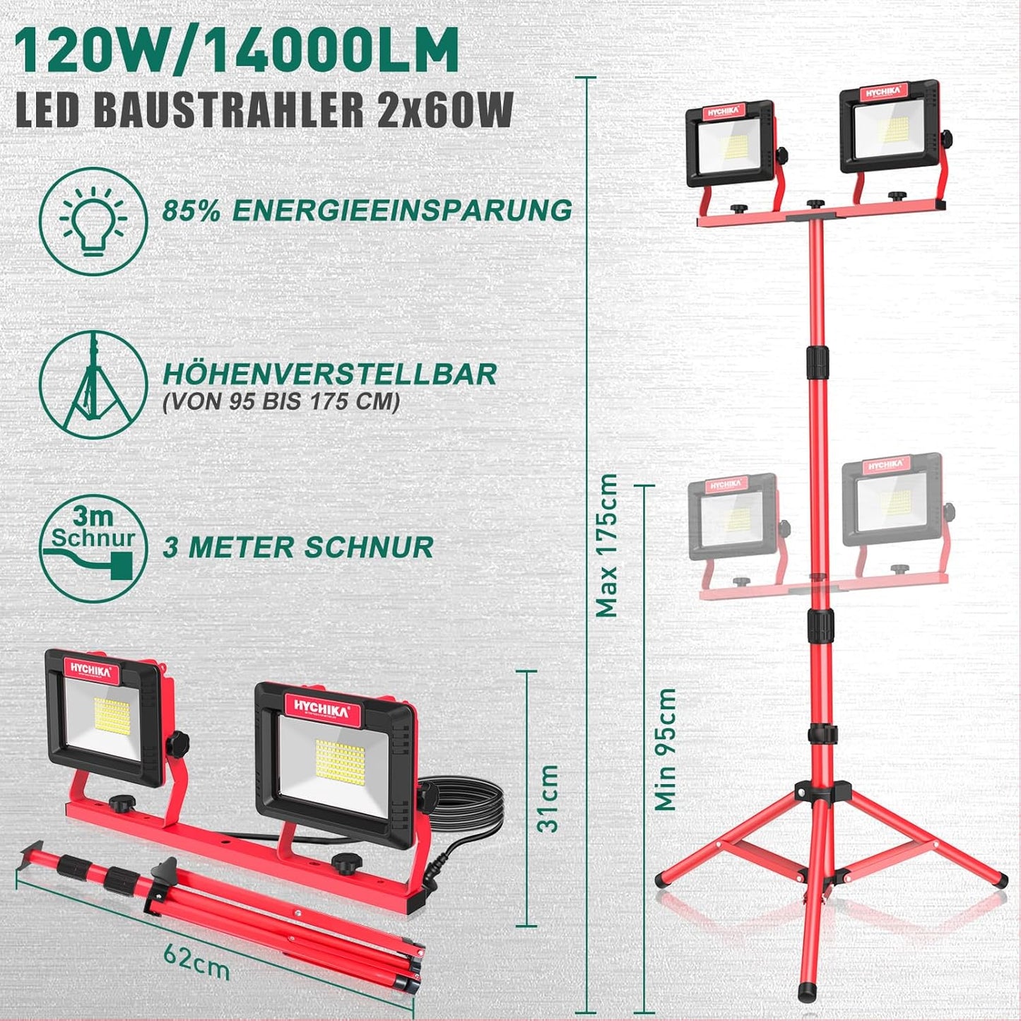LED Baustrahler mit Stativ