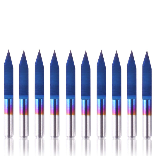 10-teiliges Gravierstichel-Set Nano Blue Coat, 30 Grad 0,1 mm Spitze