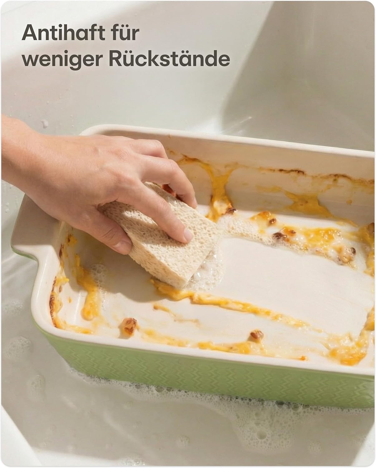 Auflaufform mit extra hohem Rand, Grün