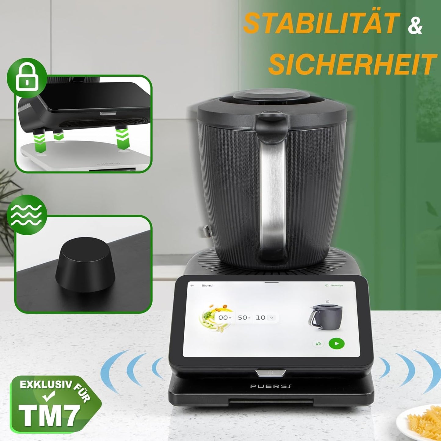 Gleitbrett für Thermomix TM7, Schwarz