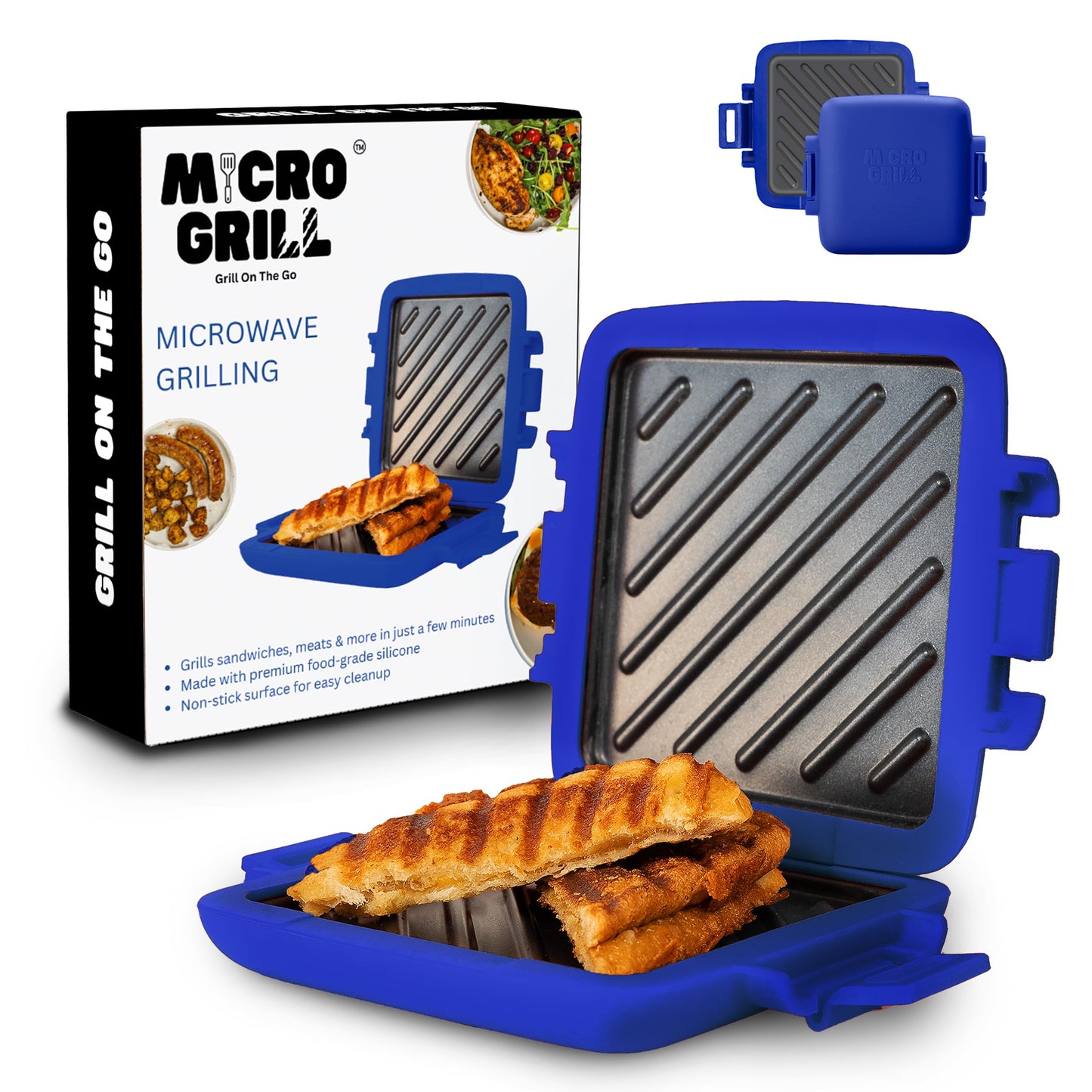 Mikrowellen-Sandwichmaker mit Silikonhülle, Blau Standard