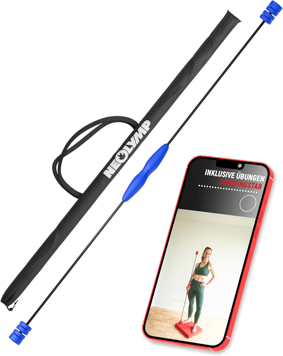 Verstellbarer Schwingstab, Schwingstab 160cm Schwingstab blau
