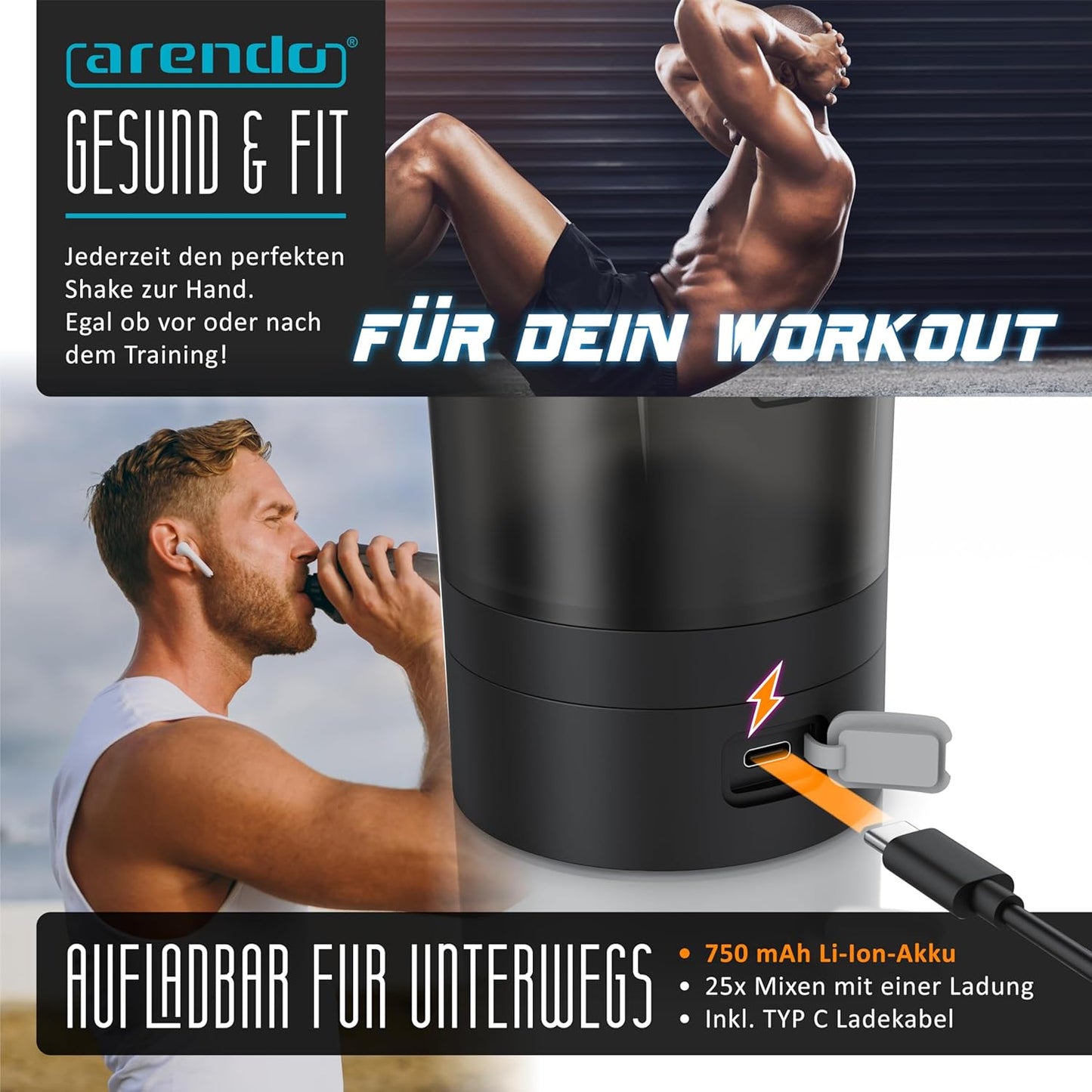 Elektrischer Proteinshaker, Typ 2