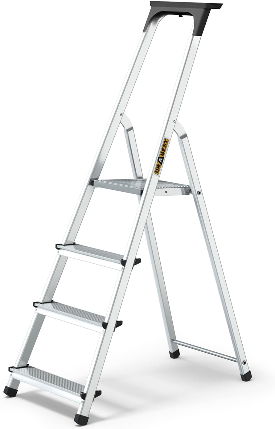 Haushaltleiter mit Ablage, 4 Stufen