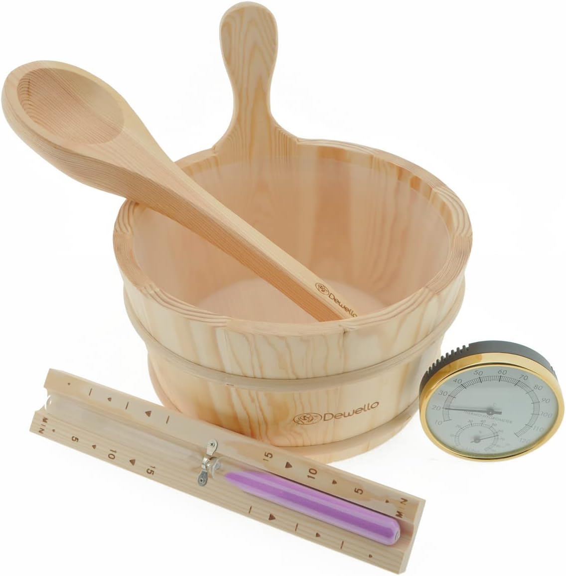 Zubehör Set, Eimer & Kelle & Sanduhr & Thermometer