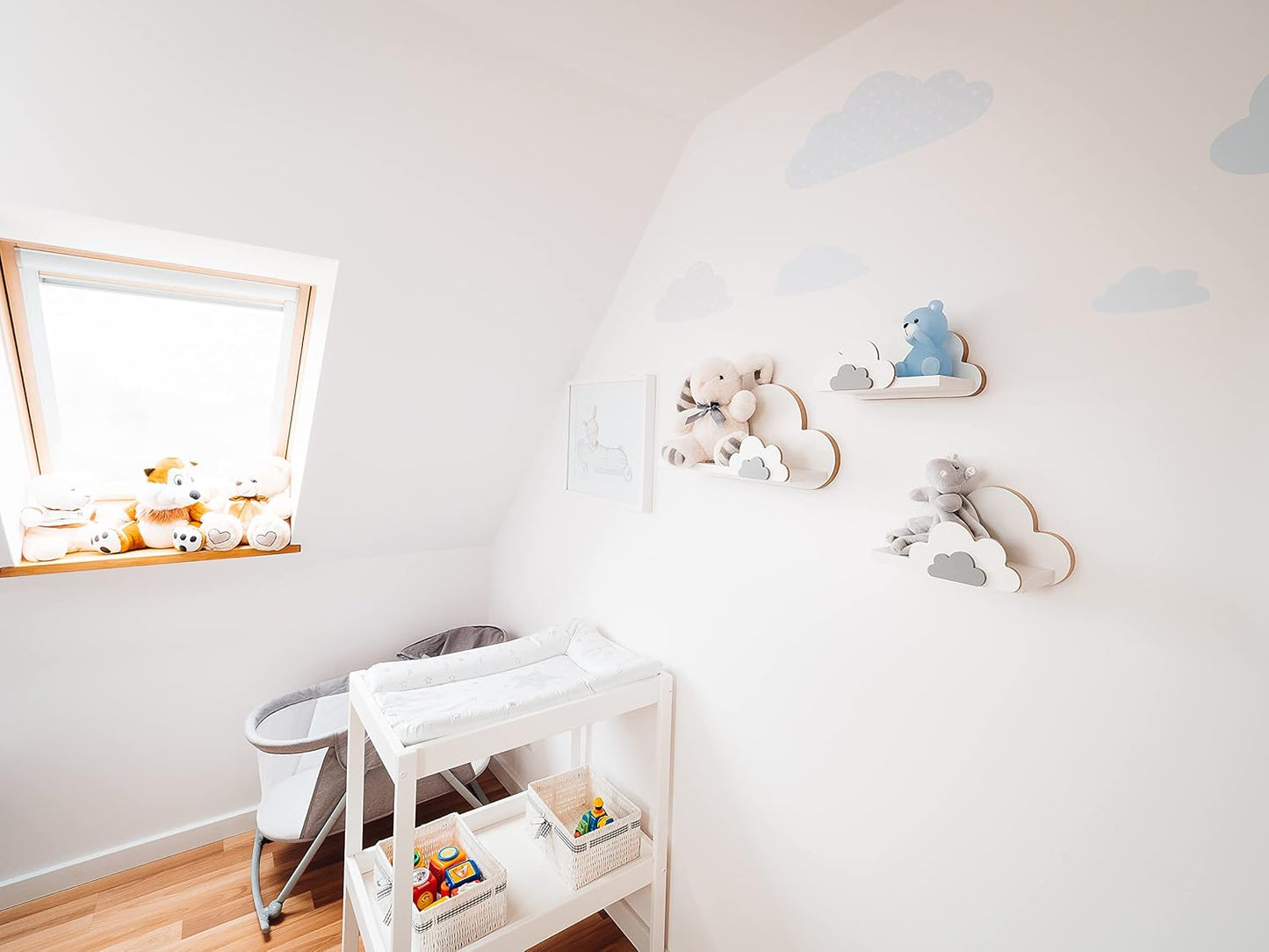 Wandregal-Set Wolke für Kinderzimmer (3-teilig), Fisia Elegance