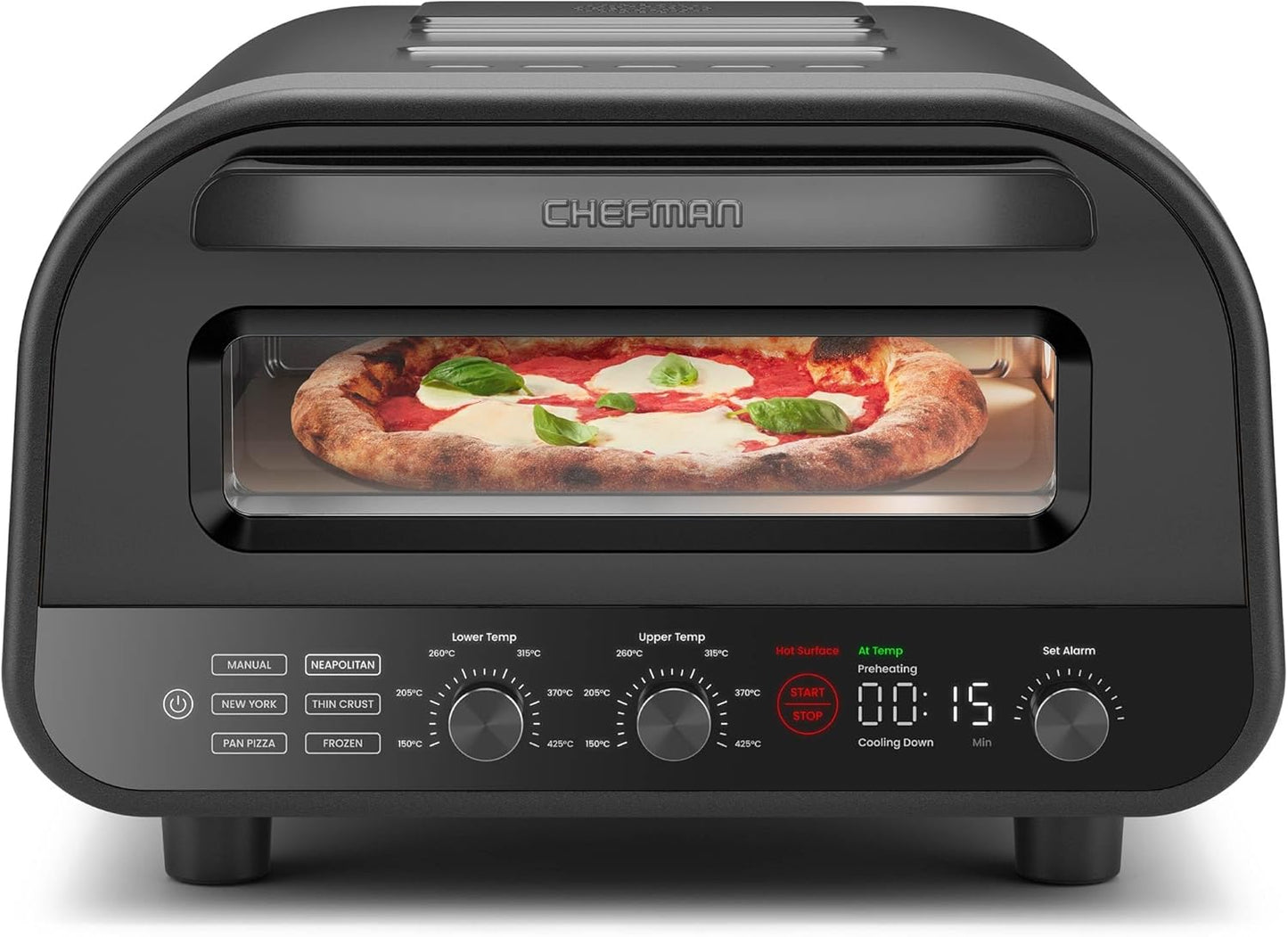 Pizzaofen mit Pizzastein & Pizzaschieber, Schwarz