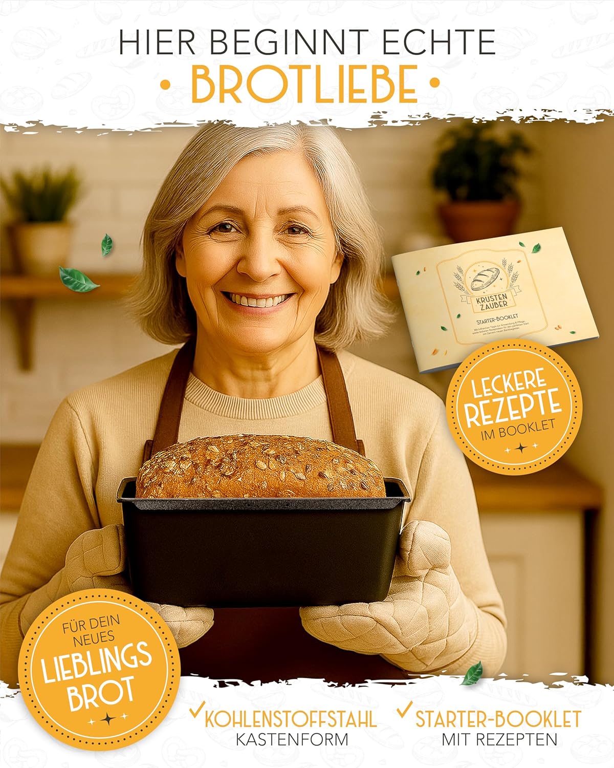 Brotbackform mit Deckel, Kastenform Kohlenstoffstahl