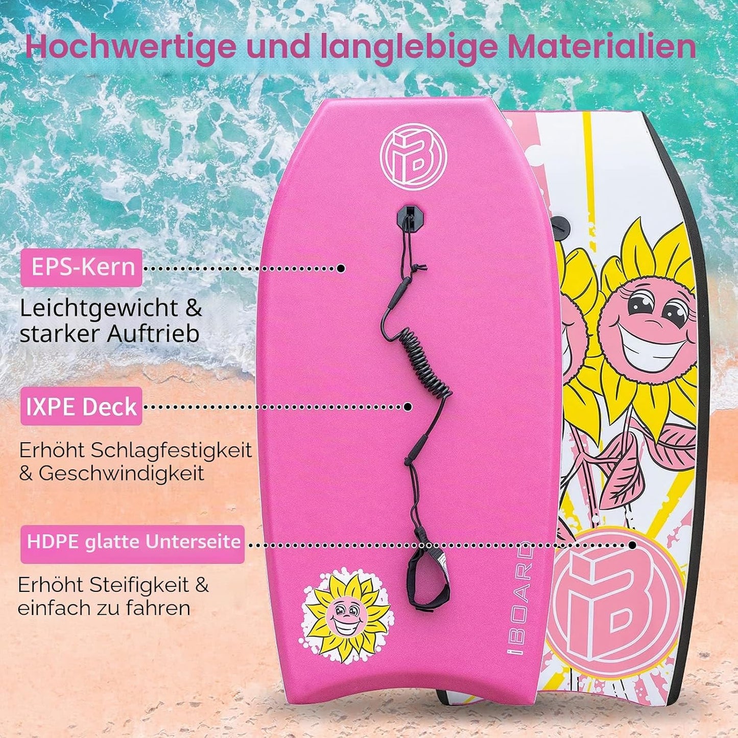 Leichtes Bodyboard, rose