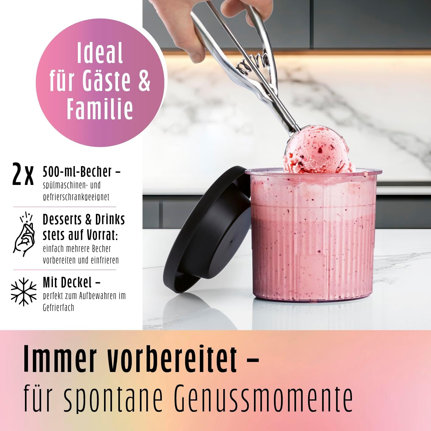 SmoothUp Becher-Set für Eismaschine