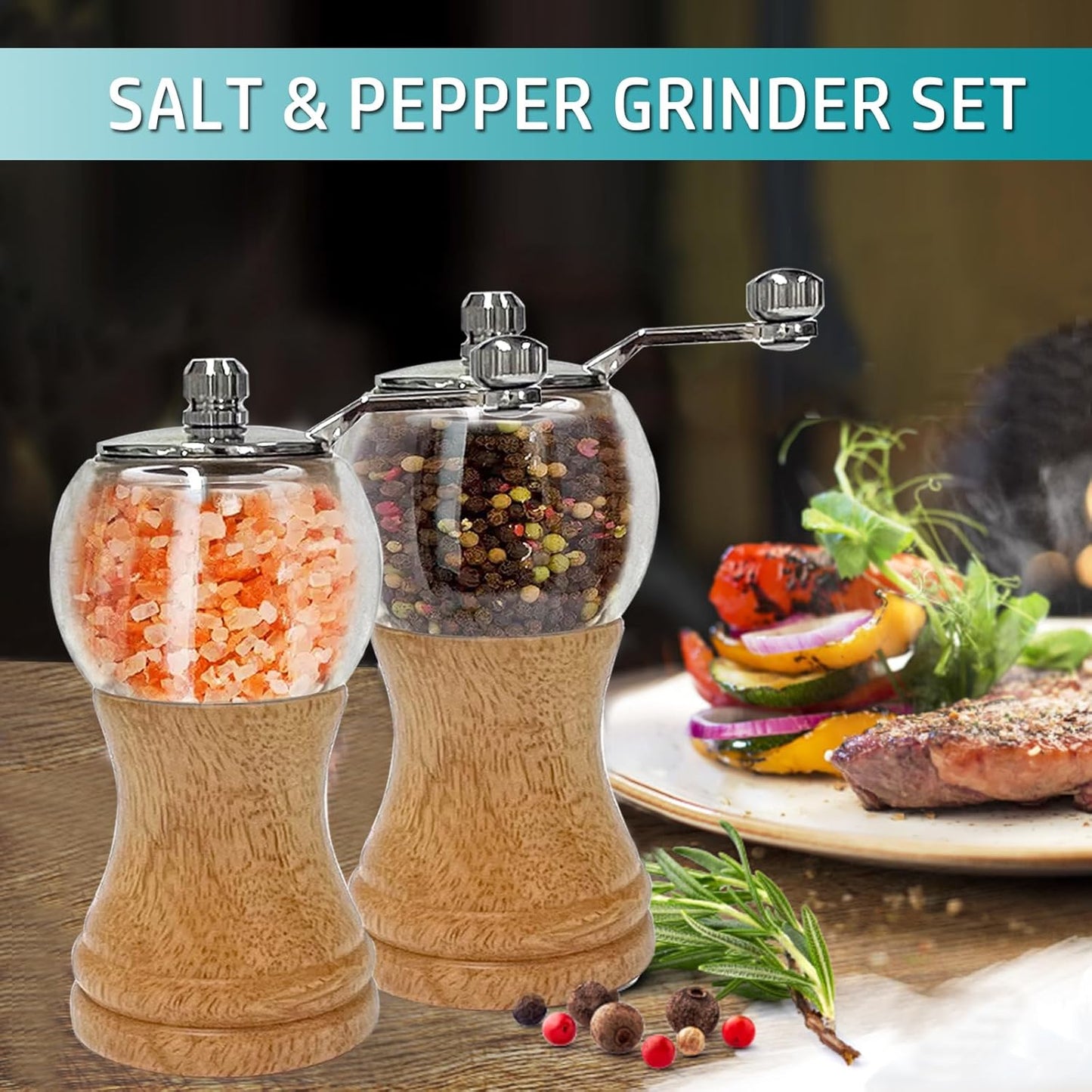 2-teiliges Pfeffermühlen-Set, 2pcs/Set