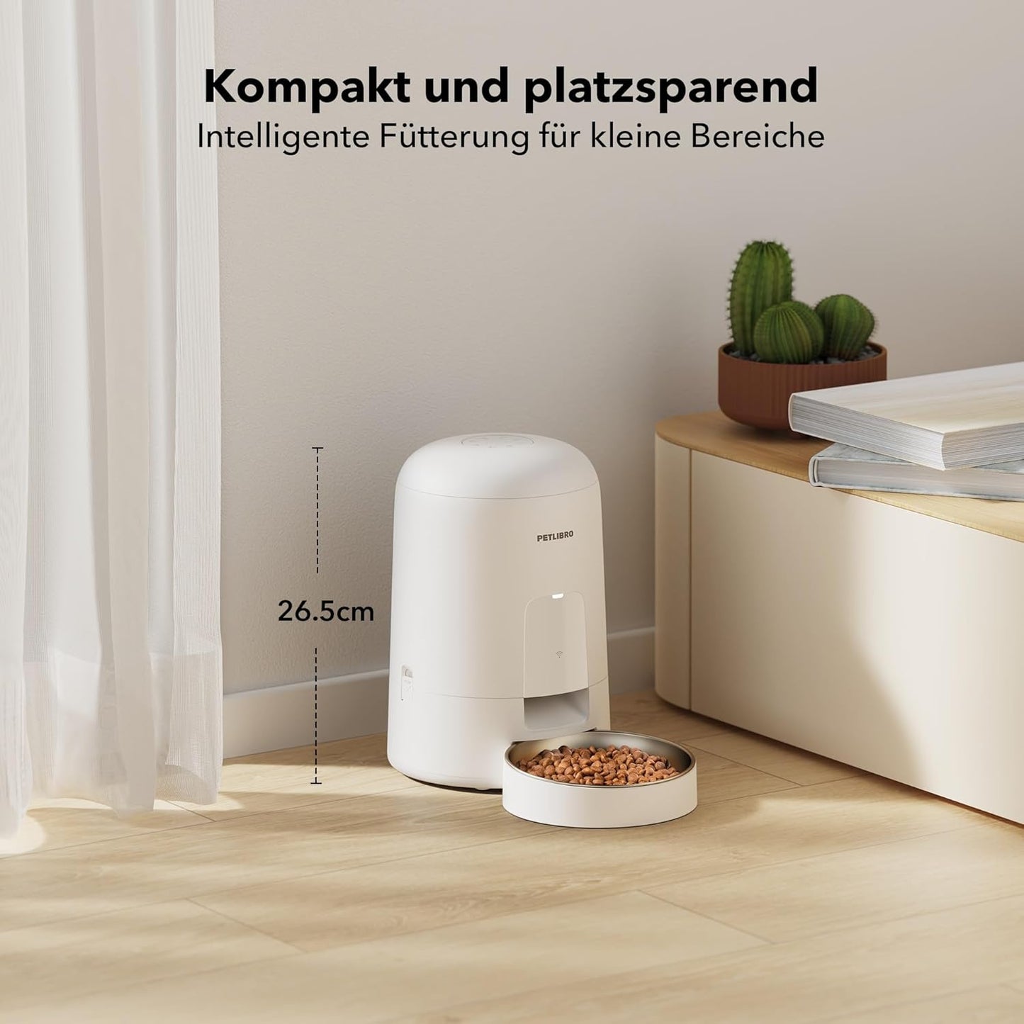 Intelligenter Futterautomat PLAF108 mit APP-Steuerung, Weiss