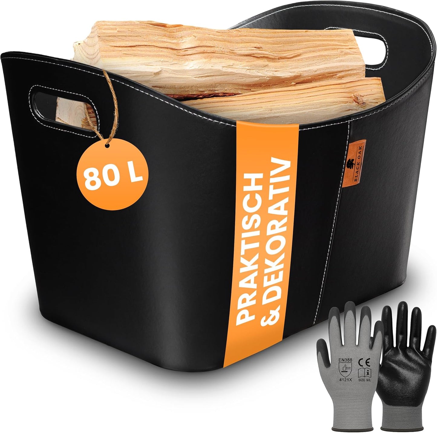 Holzkorb für Kaminholz, 80 Liter 1er Set