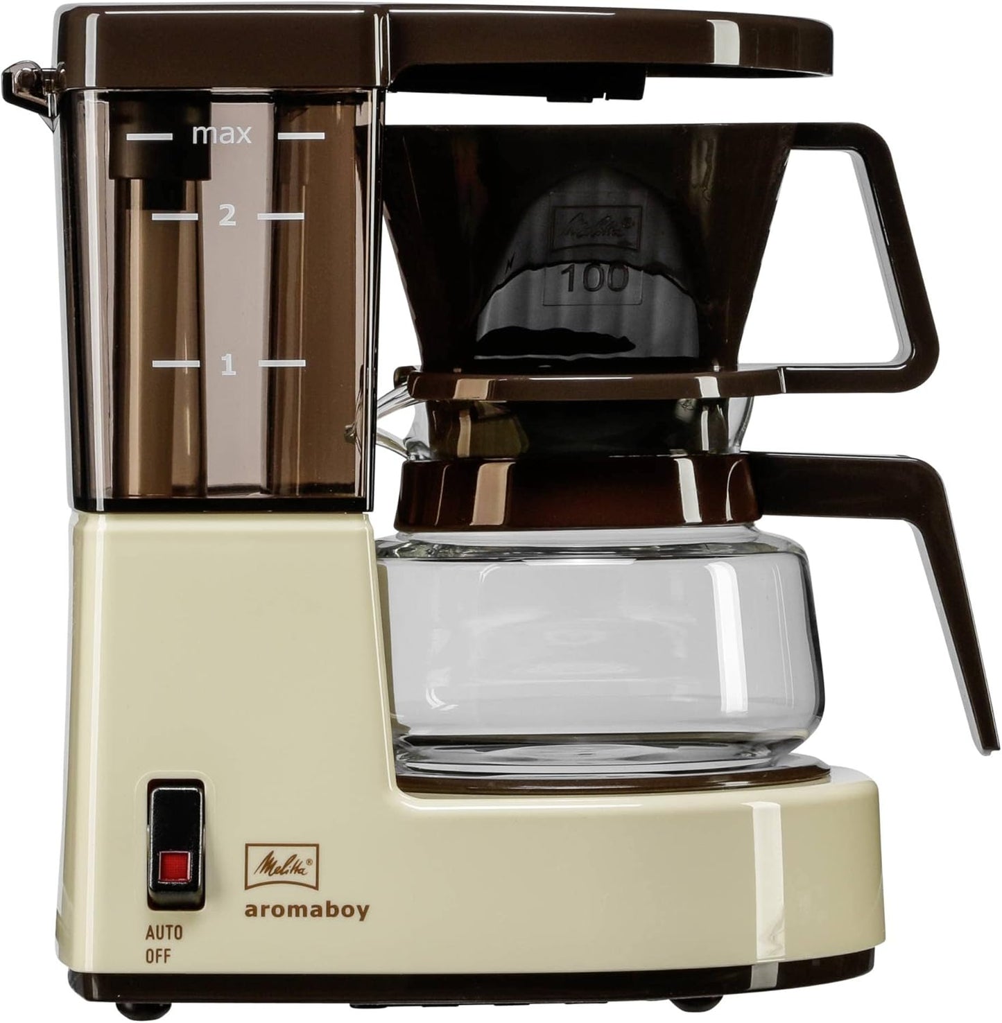 Aromaboy 1015-03 Filterkaffeemaschine mit Glaskanne (2 Tassen), Beige/Braun, Retro