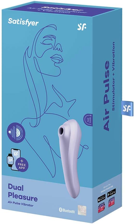 Dual Pleasure Druckwellen-Vibrator mit App-Steuerung, Flieder 1 Stück (1er Pack)