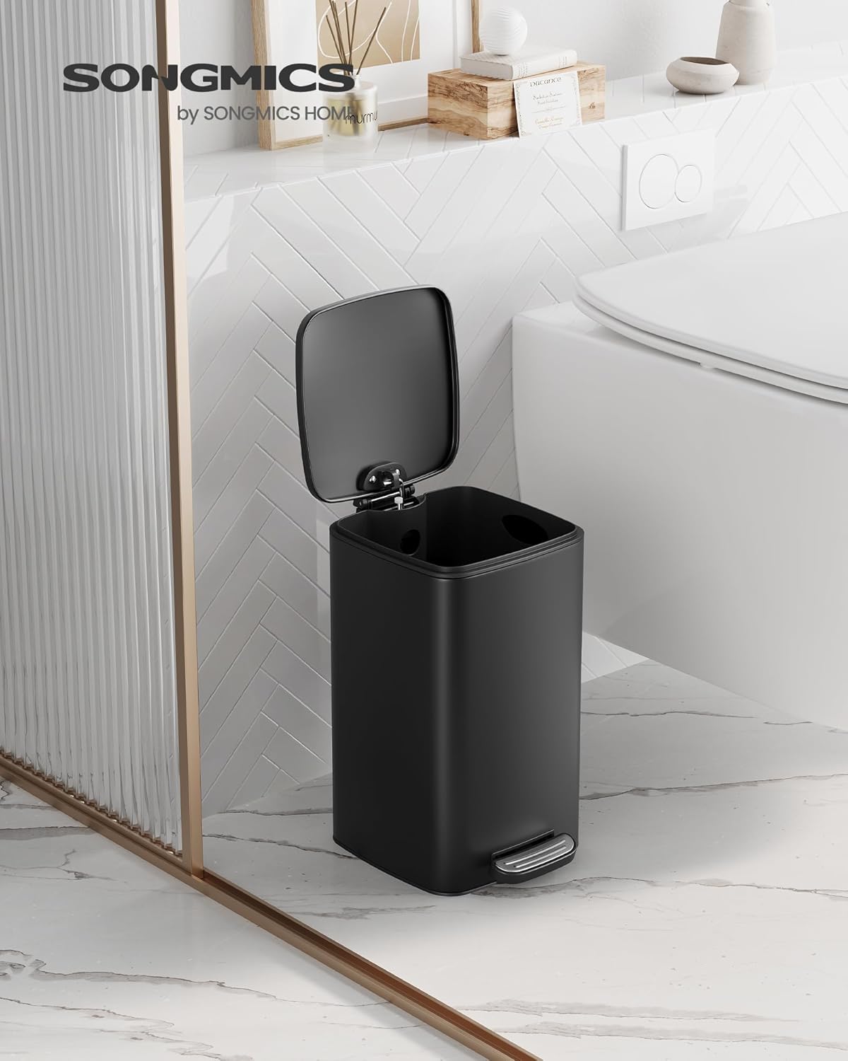 Kosmetikeimer mit Softclose, Schwarz 8 L