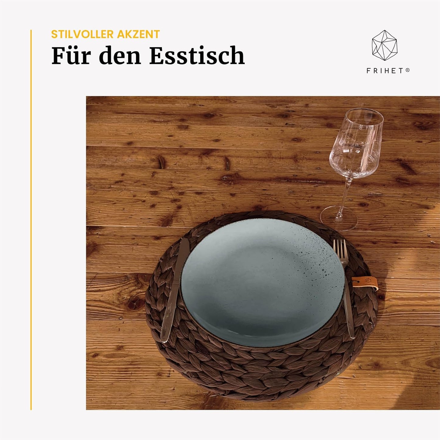 4-teiliges Tischset Oslo, 4 38cm braun