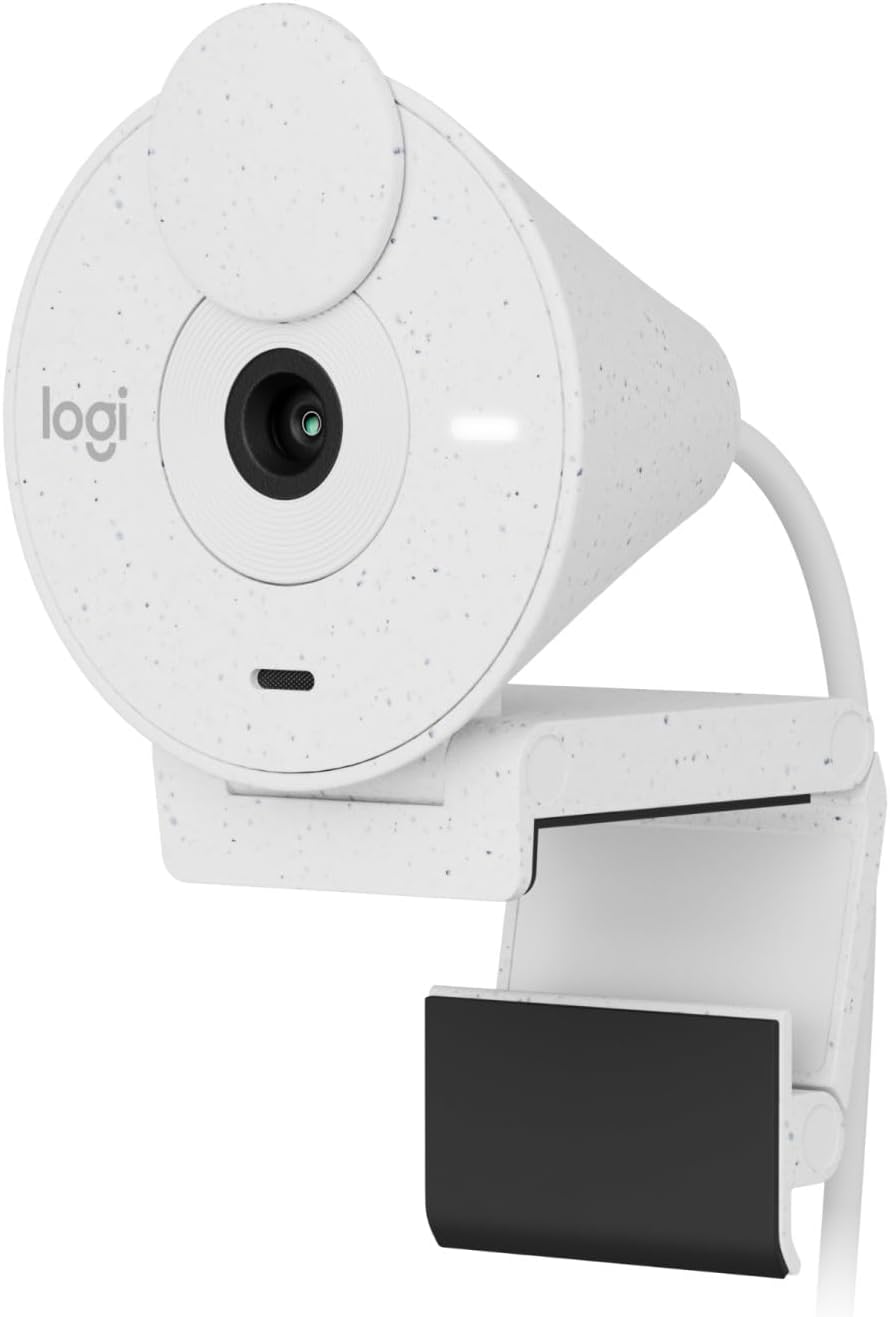 Brio 300 Full HD-Webcam mit Sichtschutz und Mikrofon mit Rauschunterdrückung, Weiß