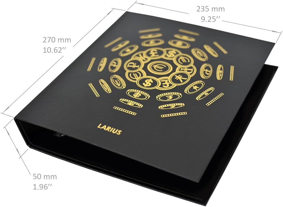 Münzalbum für 2-Euro-Münzen und Banknoten, Münzalbum Schwarz