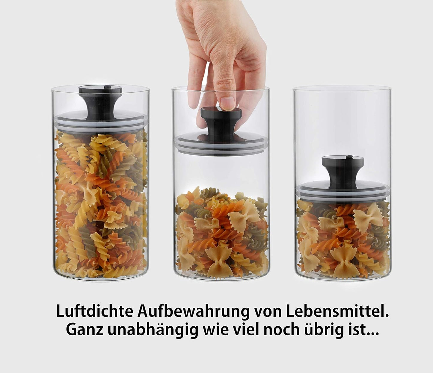 3 teiliges Vakuum-Vorratsgläser-Set, 3-er Set