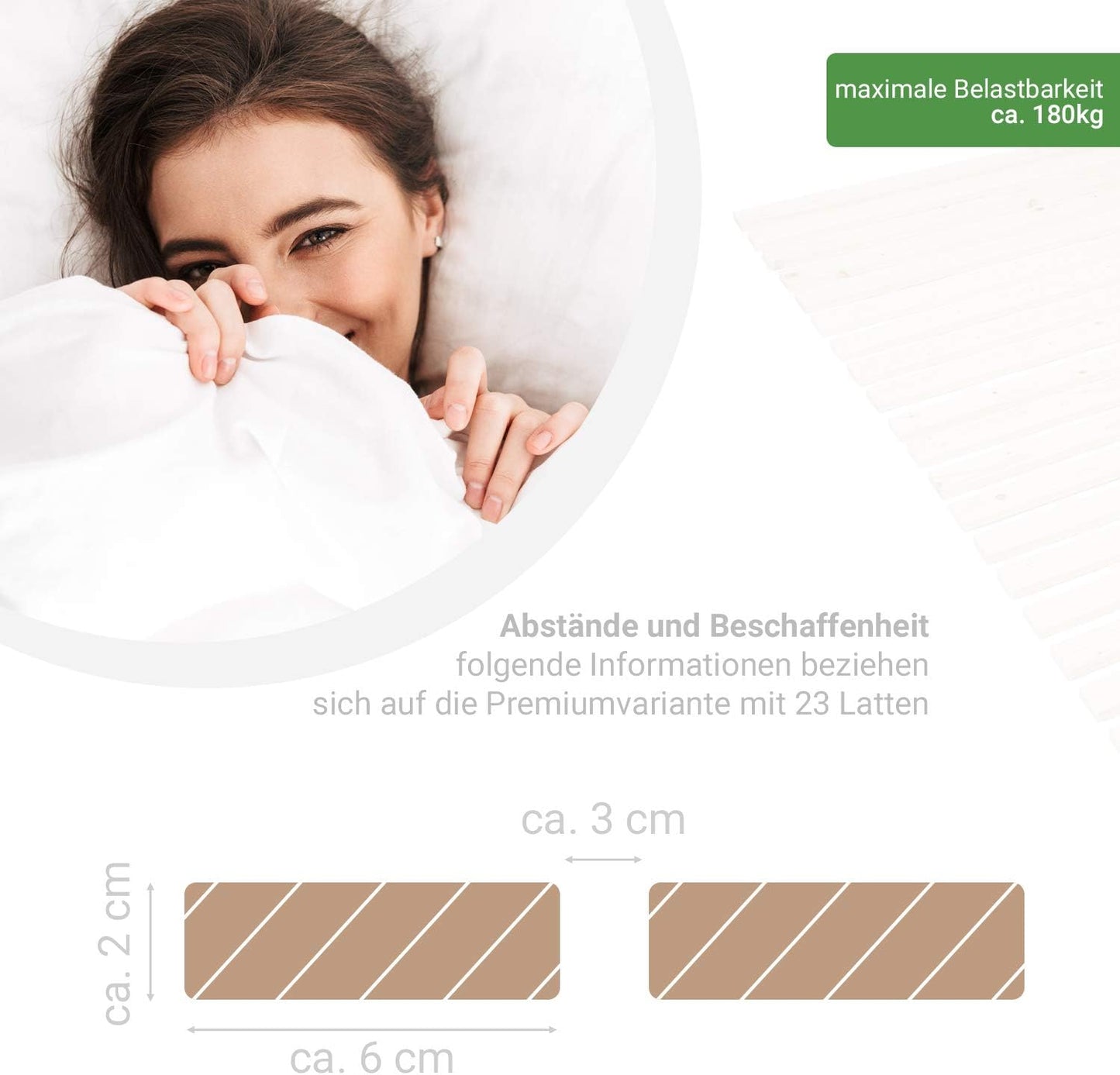 Rolllattenrost, 90x200 cm, PREMIUM (23 Latten) 90 x 200 cm