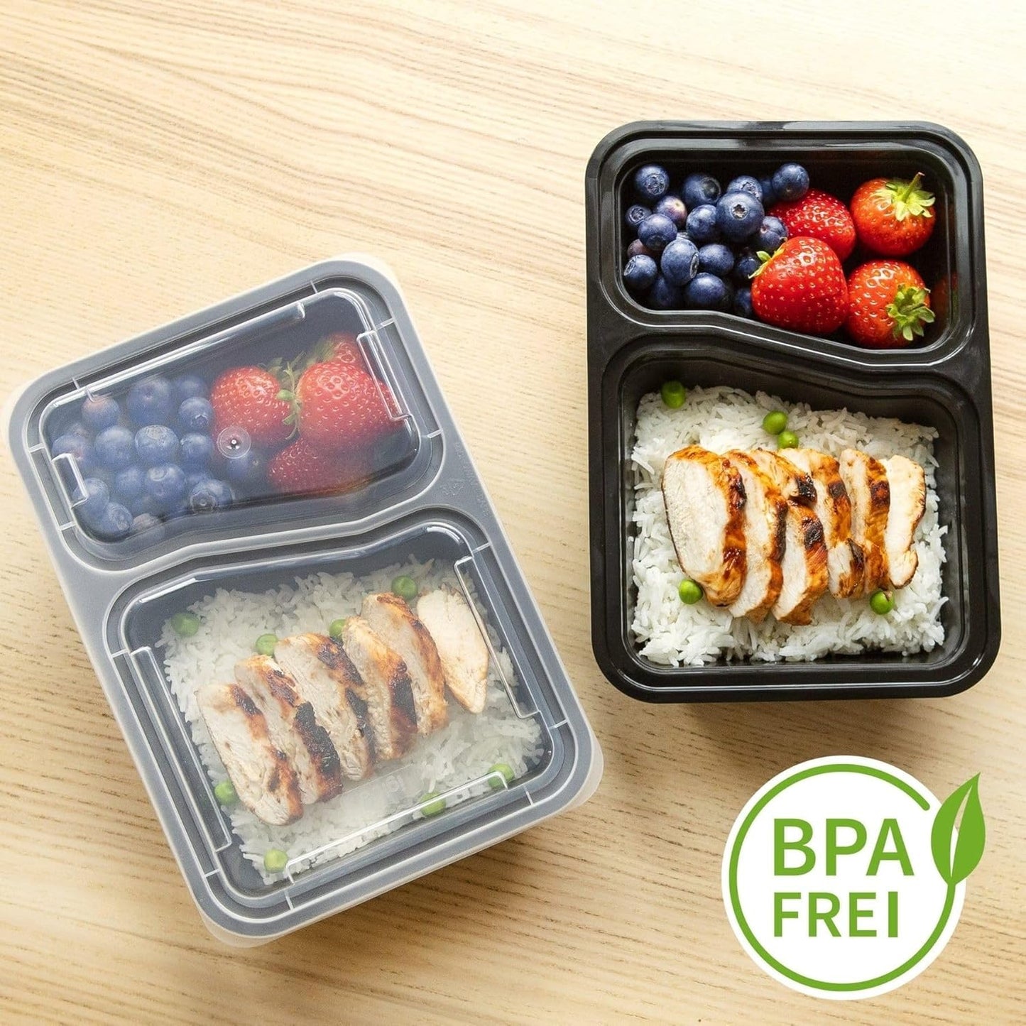 2-Fach Meal Prep Container, 20 Pack