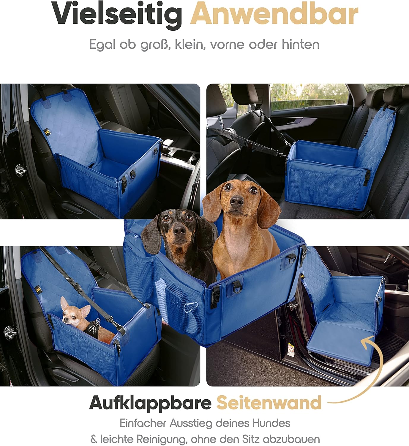 Extra Stabiler Hundeautositz, Blau