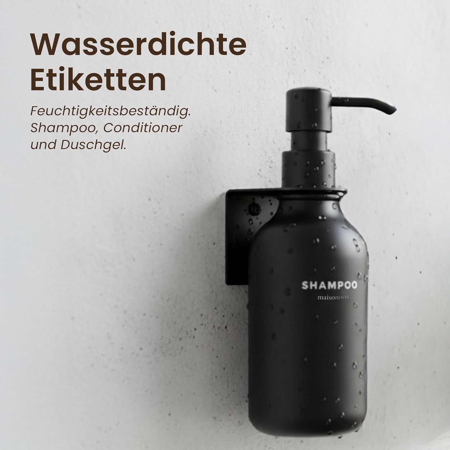 Shampoo-Seifenspender für die Wandmontage, 500 ml, Schwarzer Satz Von 1