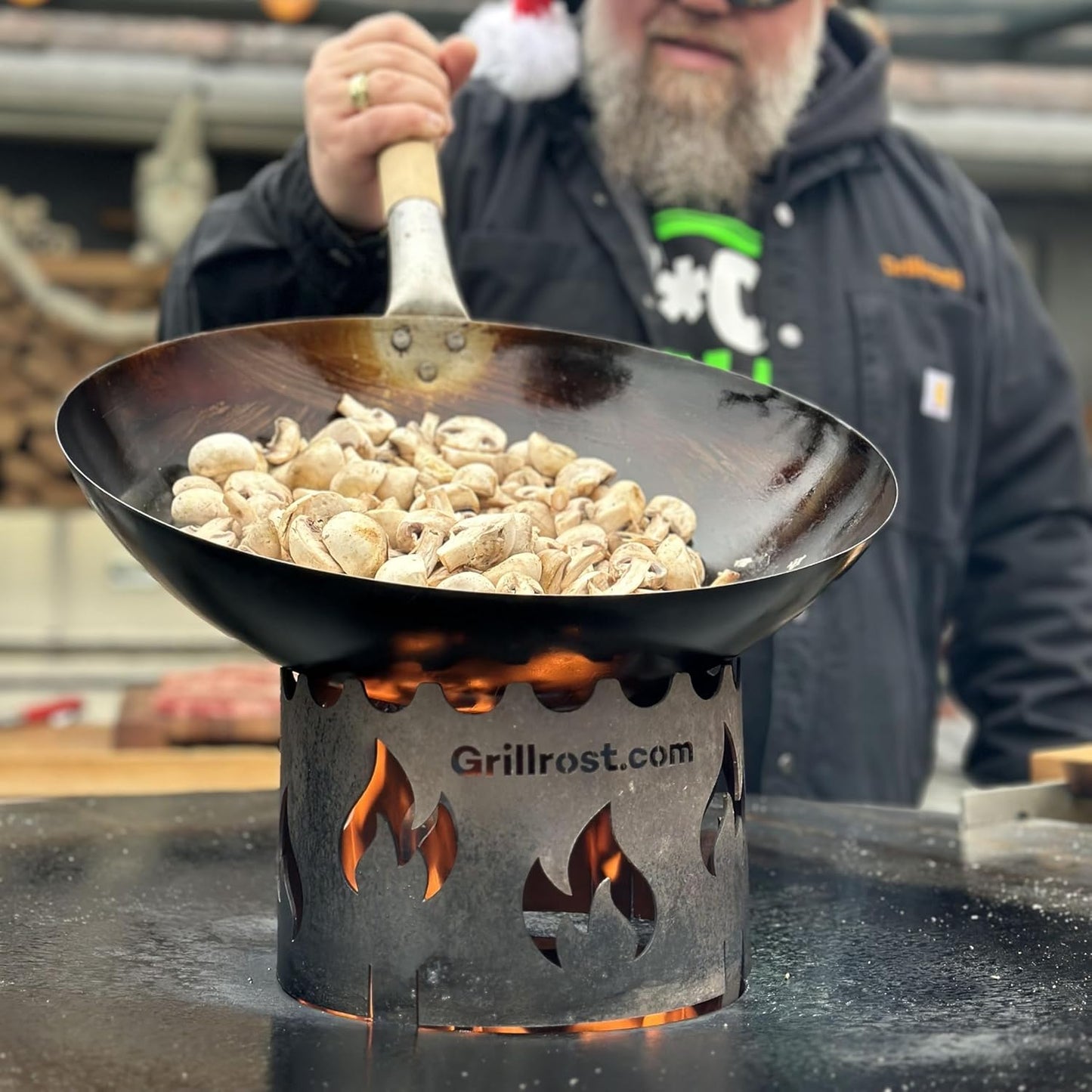 Wokaufsatz für Feuerplatten