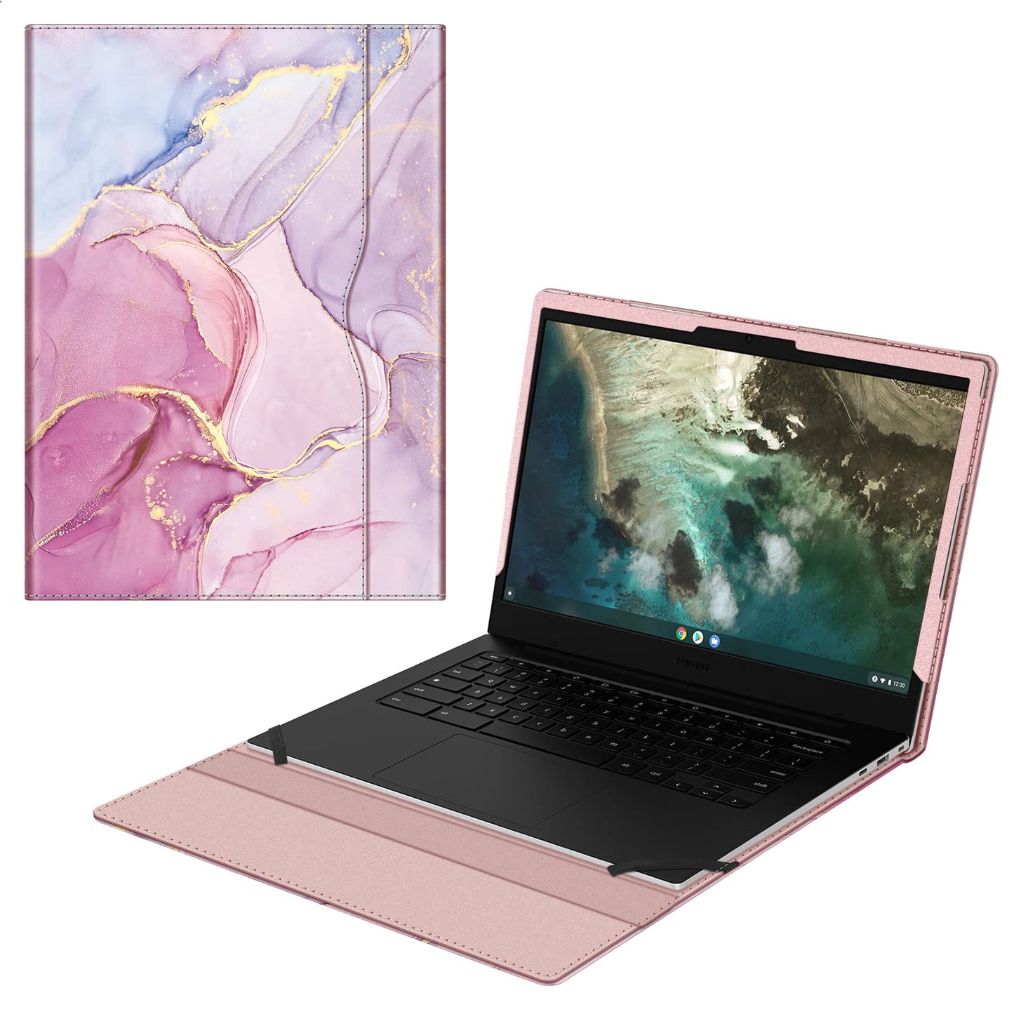 Schutzhülle für Galaxy Chromebook Go, Glitzernder Marmor