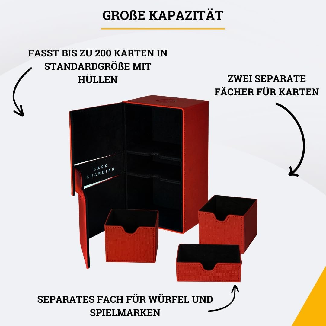 Premium Deck Sammelkarten Box für 200 Karten, Rot