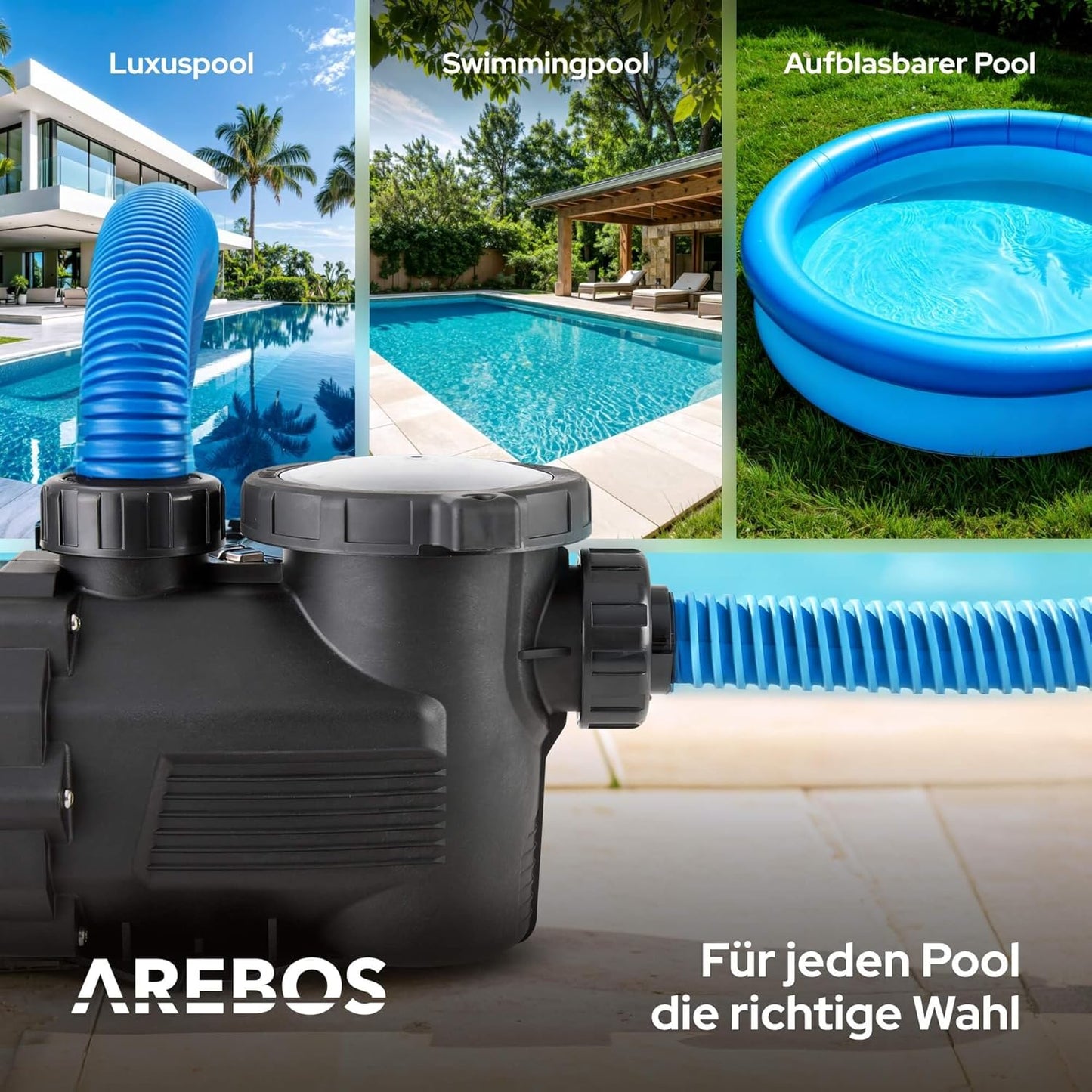 Schwimmbadpumpe mit Vorfilter